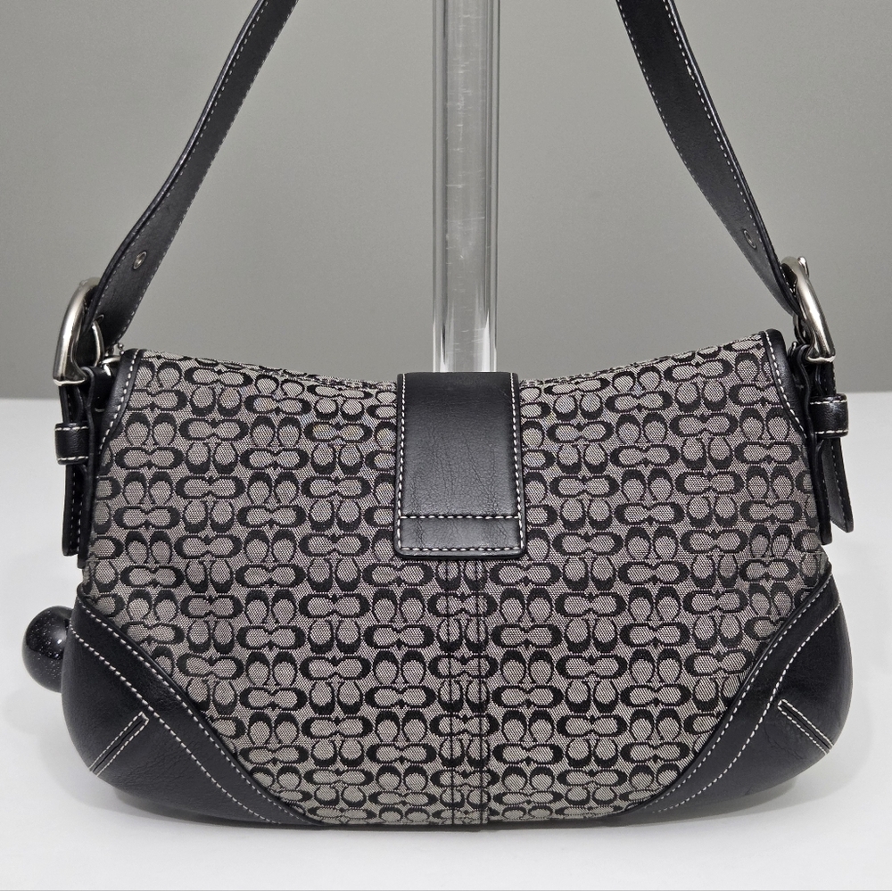 EXCELLENT VINTAGE COACH Y2K MINI SIGNATURE SOHO BUCKLE FLAP SHOULDER BAG 6818 - Picture 8 of 11
